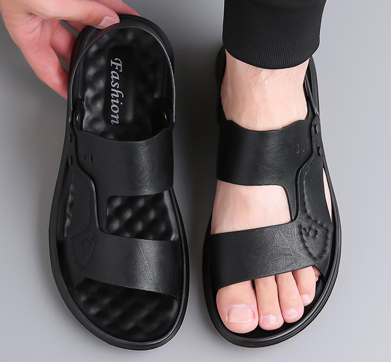 Fashion Summer 2025 Dual-purpose Driving Sandals for Men Casual Anti-slip Breathable Beach Shoes Male Solid Color Slipper Shoes Man