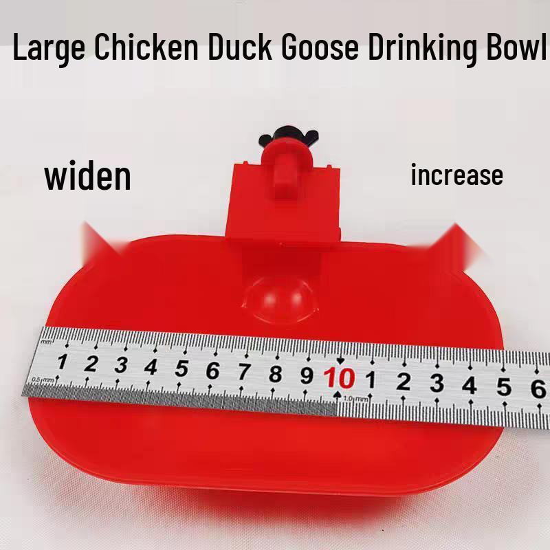 Große rote automatische Hühner-Enten-Gänse-Wassernapf-Futterautomat