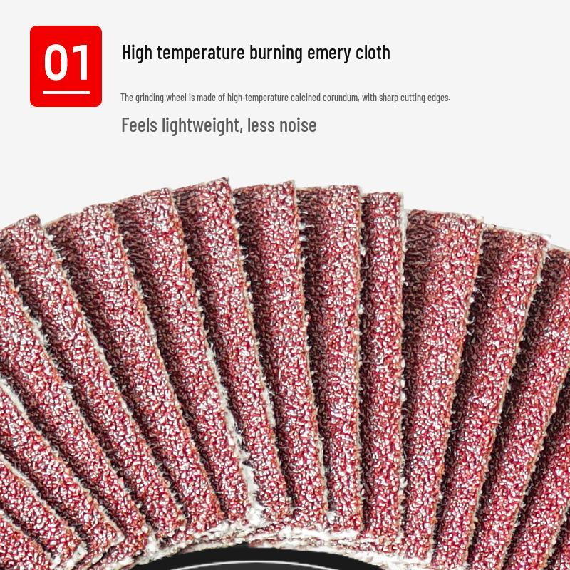 Thickened Flap Grinding Disc for Angle Grinder, Sand Polishing Wheel for Stainless Steel, 100 Thousand-Leaf Design