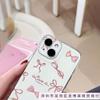 Pink bow iPhone15 mobile phone case 13Pro Apple 14 transparent TPU soft case 12 women's 11 new 16PM