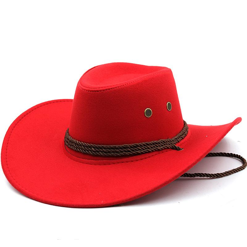 Western Cowboy Hat Big Eaves Suede Outdoor Vintage Top Hat British Jazz Hot Sale