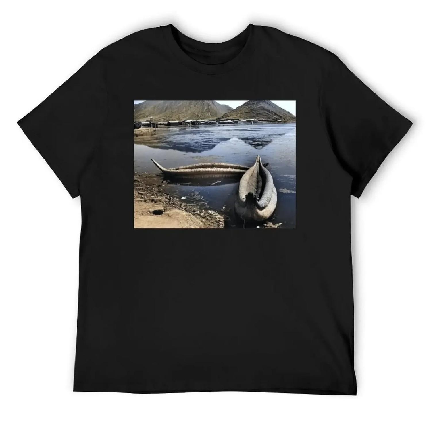 

Colorized Vintage Photo of Lake Titicaca Bolivia T-Shirt blanks custom t shirt Anime t-shirt Men s t-shirts XXXXXL чорний