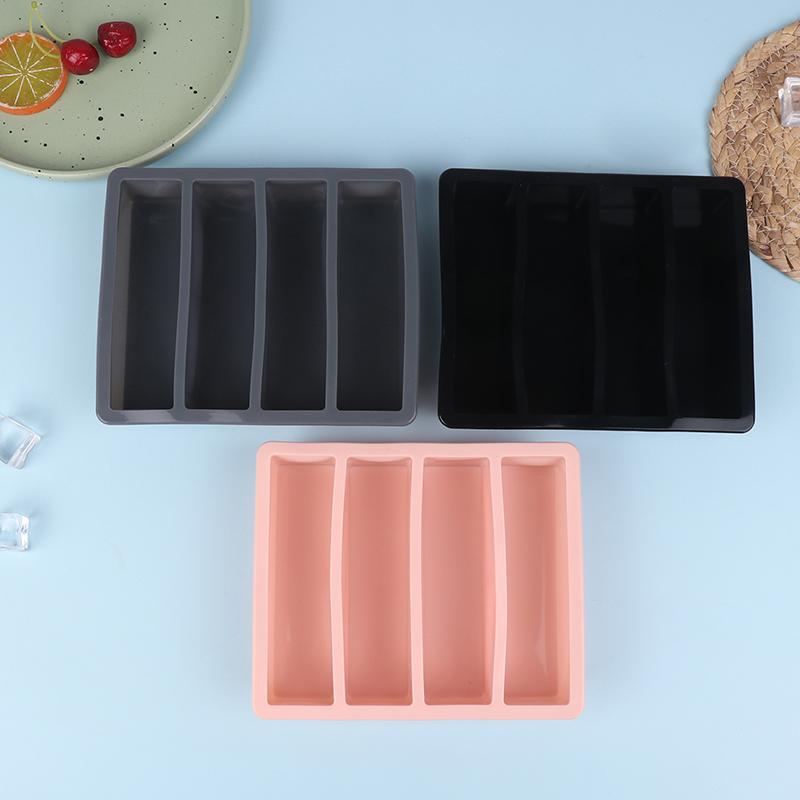 4 Grids Long Ice Cube Tray Mold Reusable Silicone Ice Cube Mold Bpa Free Ice Maker Food Grade Silicone Ice Cubes Mould
