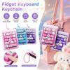 14-Key Fidget Keyboard Keychain Plastic Button Press Keychain New Keyboard Bag Charm  Couples Gift
