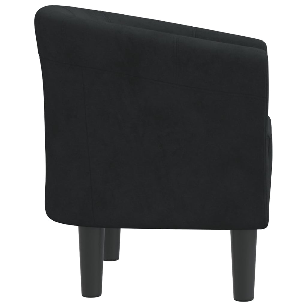Vidaxl Club Armchair, Black, Upholstered In Velvet