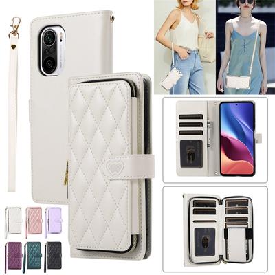 Kordon Fermuar Cüzdan Çevirme Deri telefon kılıfı için XiaoMi 13T Pro 12T 11T POCO X5 X3 NFC F3 RedMi Not 13 12 11 11S 10 10S Google Piksel 8 7 6 7A Kapak