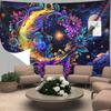 VIKAMA Fantasy Floral Star and Moon Tapestry  Bohemian Style Ideal for Living Rooms Bedrooms and Balconies as Artistic Decor