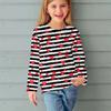Fashion Children Casual Long Sleeved Letter Heart Pattern 3D Print Tops Funny Style Comfortable Round Neck Pullover Clothing
