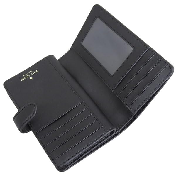 [Kate Spade] Women's Bi-fold Wallet, Compact, Outlet, Brand, Black, WALLETS MED COMBIFLD KN756 001 [Parallel Import]