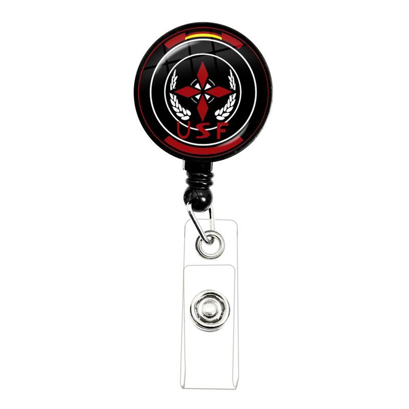 

Retractable Badge Reel Movie Umbrella ID Card Name Card Display Tag Staff Card Badge Holder ECG Echometer
