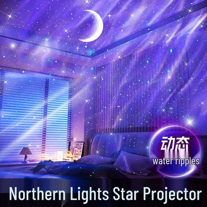 Little Wrist Starry Sky Light Projector: Dreamy Bedside Speaker with Water Ripple Effect for Kids' Rooms