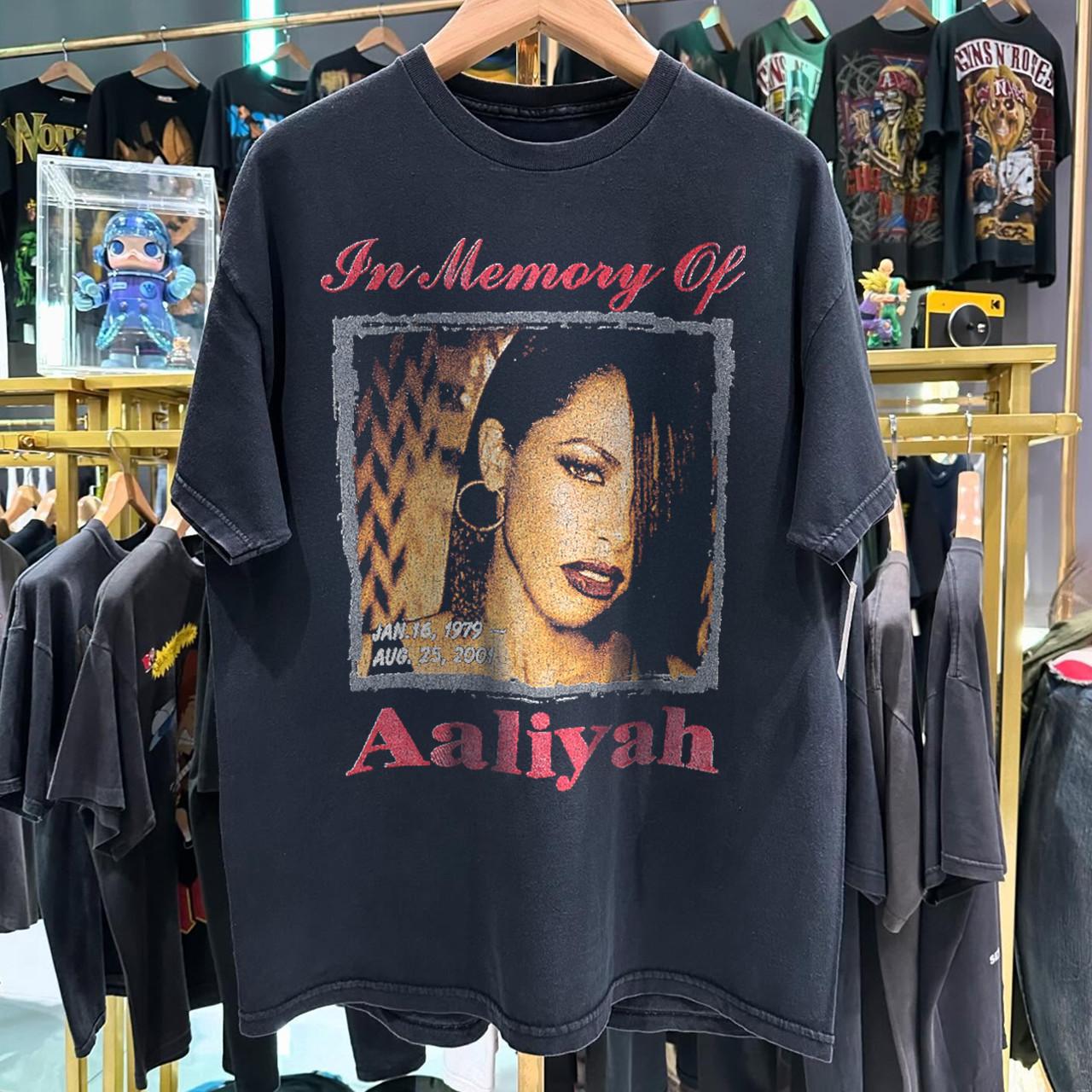 2001 Aaliyah (In Memory Of)  Try Again  Rare T-Shirt Black S 3XL