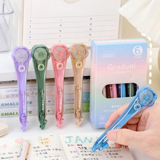 Correction Tape Flower Top Cover Smooth Silent Rollers Large Capacity Correction Tape Student Stationery Correction Tool