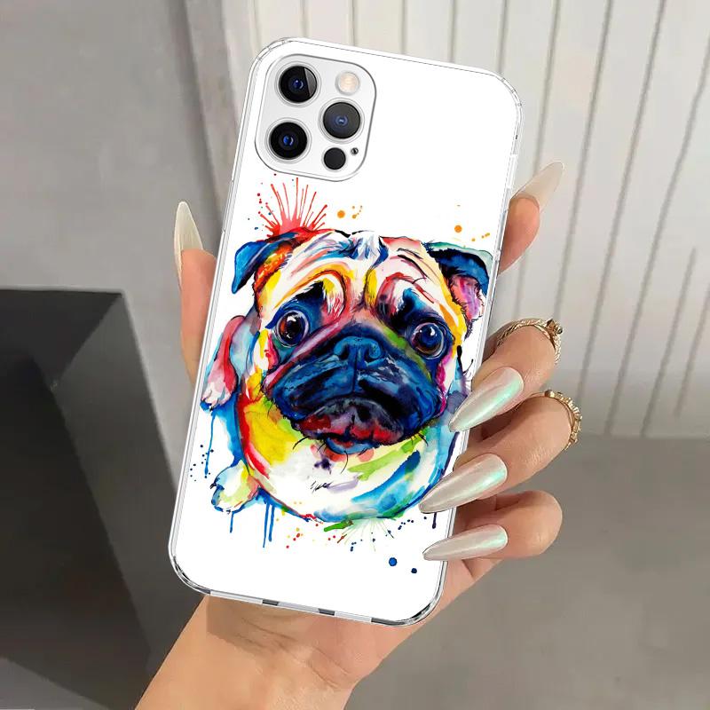 French Bulldog Dog Pug Phone Case for Iphone 17 Air 16 15 Plus 14 13 Mini 12 11 Pro Max 16E 7 8 SE 2020 Soft Funda Print Shell 1