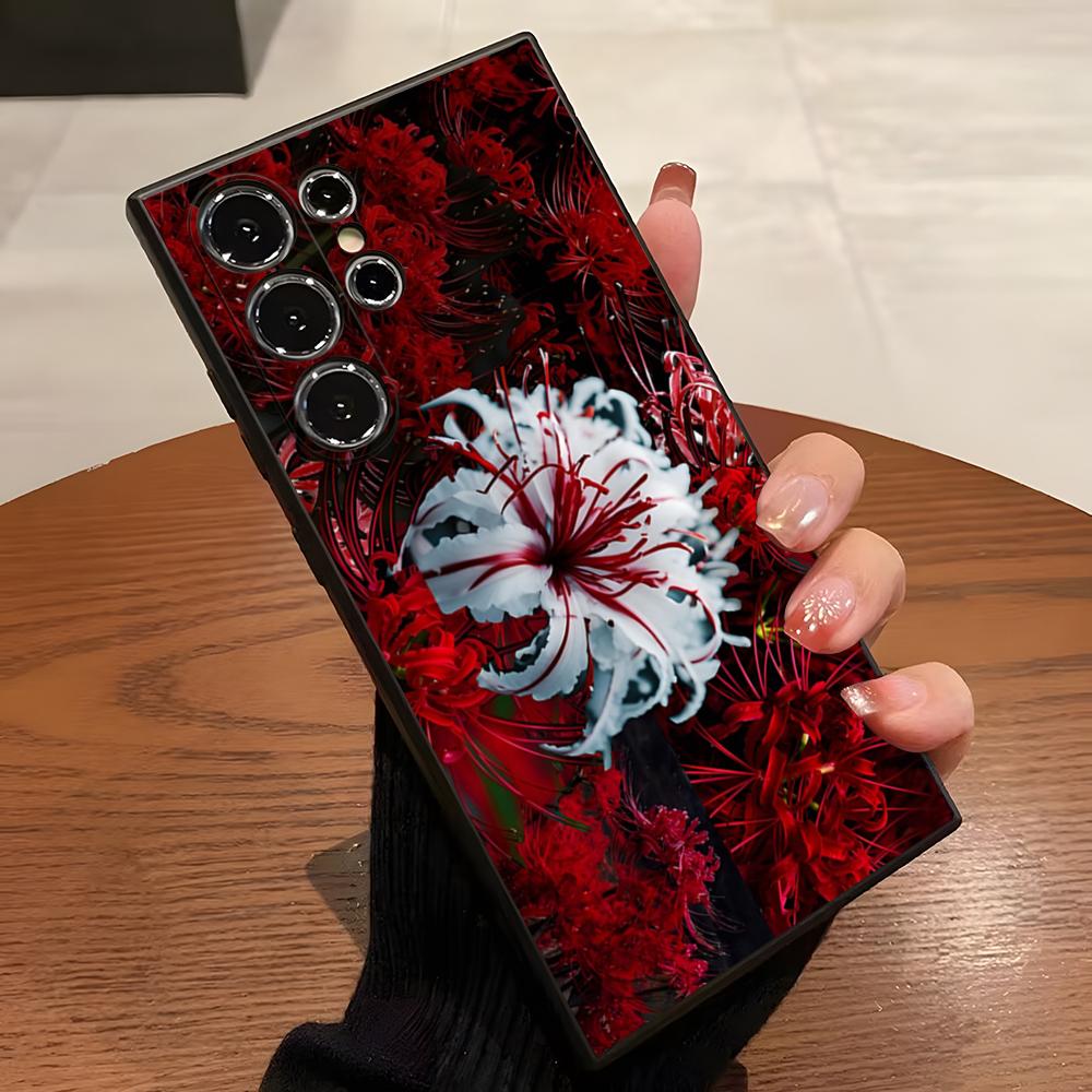 Red Spider Lily Flower Of Hell Phone Case For S23 Samsung S24 S25 Ultra S22 S20 Fe S21 Plus A16 A54 A34 A53 Back Cover