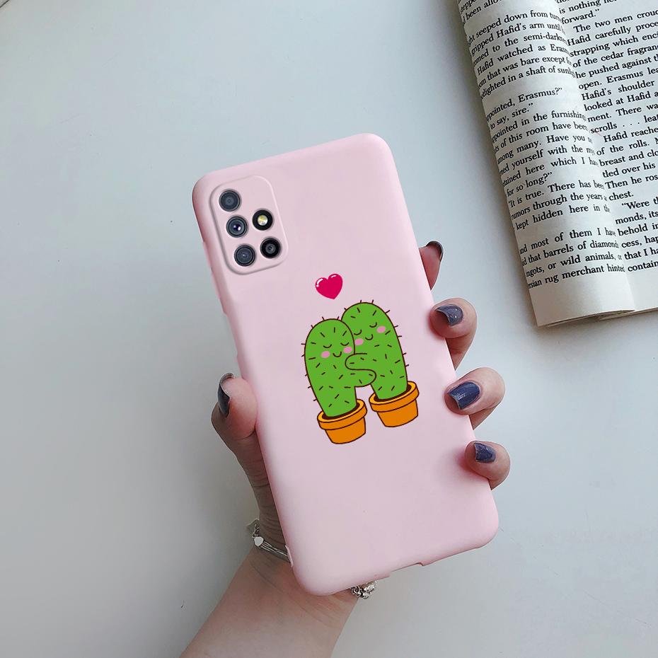 Case For Samsung Galaxy M51 Phone Case Cute Cat Cartoon Soft Touch Silicone Cover For Samsung M51 M 51 M515 SM-M515F Case Funda