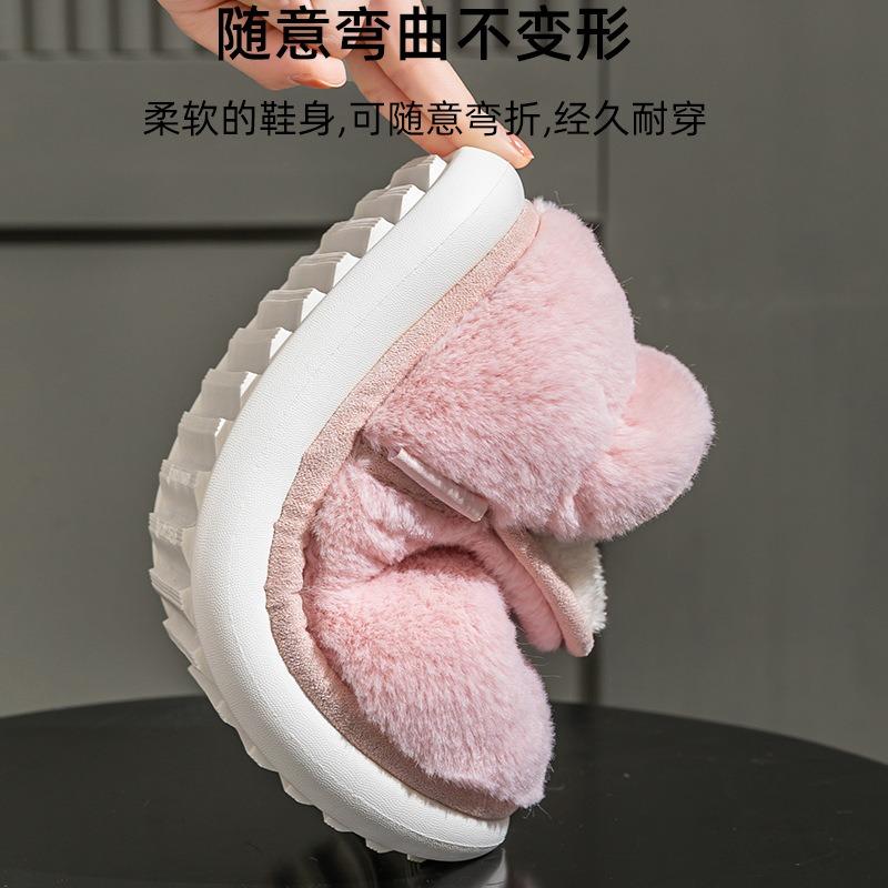 Bag heel cotton slippers non-slip elderly women's winter new thickened and velvet mother warm cotton shoes thick sole