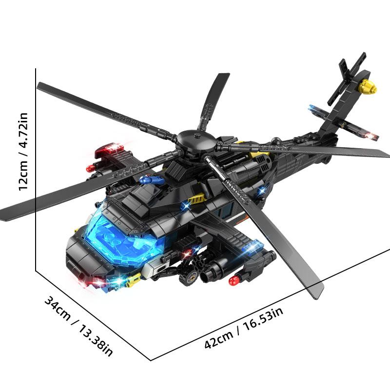 Militärflugzeug Bausteine Stadt Serie Z20 Spezial Kampfhubschrauber Modell Lernspielzeug für Jungen Geburtstagsgeschenk Kinder