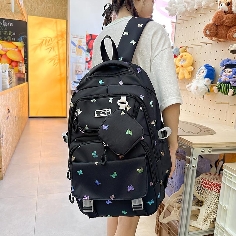 Bear Printed Backpack Student Schoolbag Women's Lightweight Backpack