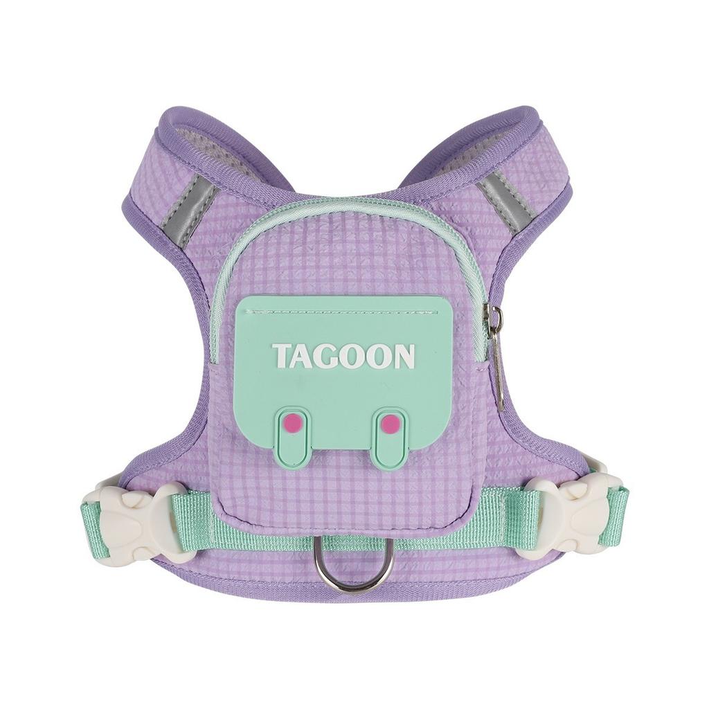 Collars Harnesses Leads Dog Harness Backpack Leash Set Pet Travel Vest Detachable Storage Bag Adjustable Breathable Walking Trac