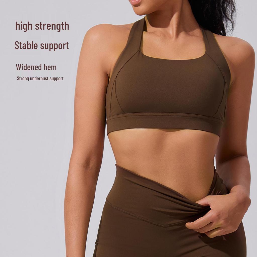 European & American Cloud-Feel High-Intensity Women's Sports Bra: Shockproof, High-Elastic Yoga Vest for Running & Outdoor Fitness