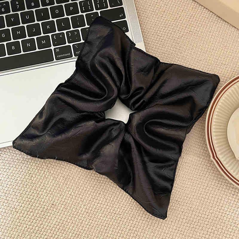 Korean retro square geometric pleated fabric large intestine hair band hair rope headrope versatile hair accessories women
