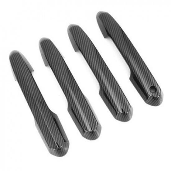 4x Car Carbon Fiber Style Door Handle Cover Trim Fits Toyota Highlander -21