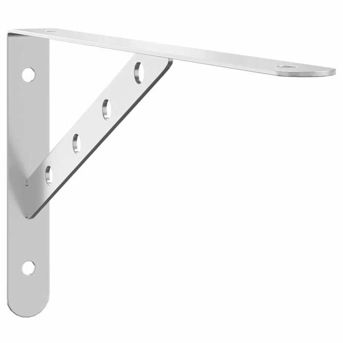 VidaXL Shelf Brackets 4pcs 30x2.5x15.5cm Silver Stainless Steel, Wall Mount, Wall Shelf Bracket,, Bracket 30299