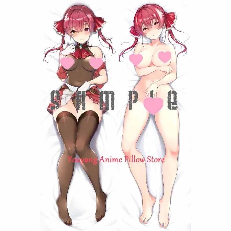 Capa de almofada de anime Dakimakura Houshou Marine Christmas 2-Later Print Fronha Almofada de corpo abraçando