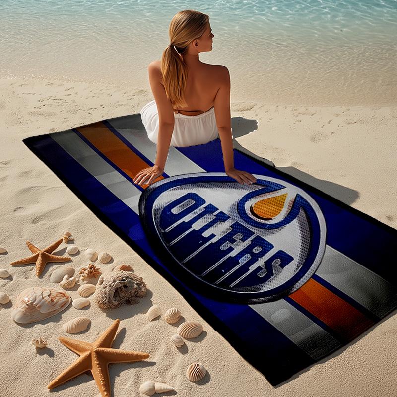 Edmonton Oilers Beach Towel Microfiber Beach Towel Super Soft & Absorbent for Bath, Beach, Travel  Bath Time Accessory, Fan gifts