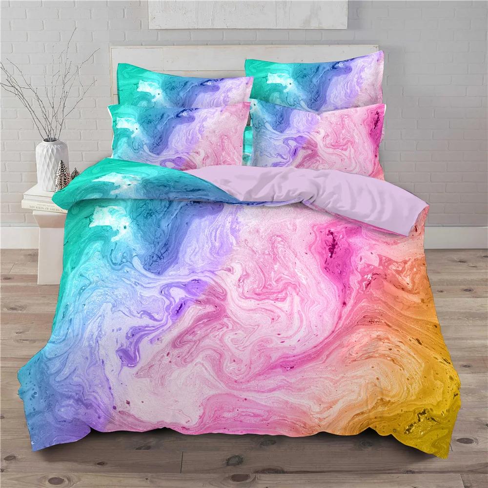 Comforter Rainbow Ombre Queen King Romantic Style Bedding Set For Girls Kids Teens 3 Piece Set With 2 S No Quilt