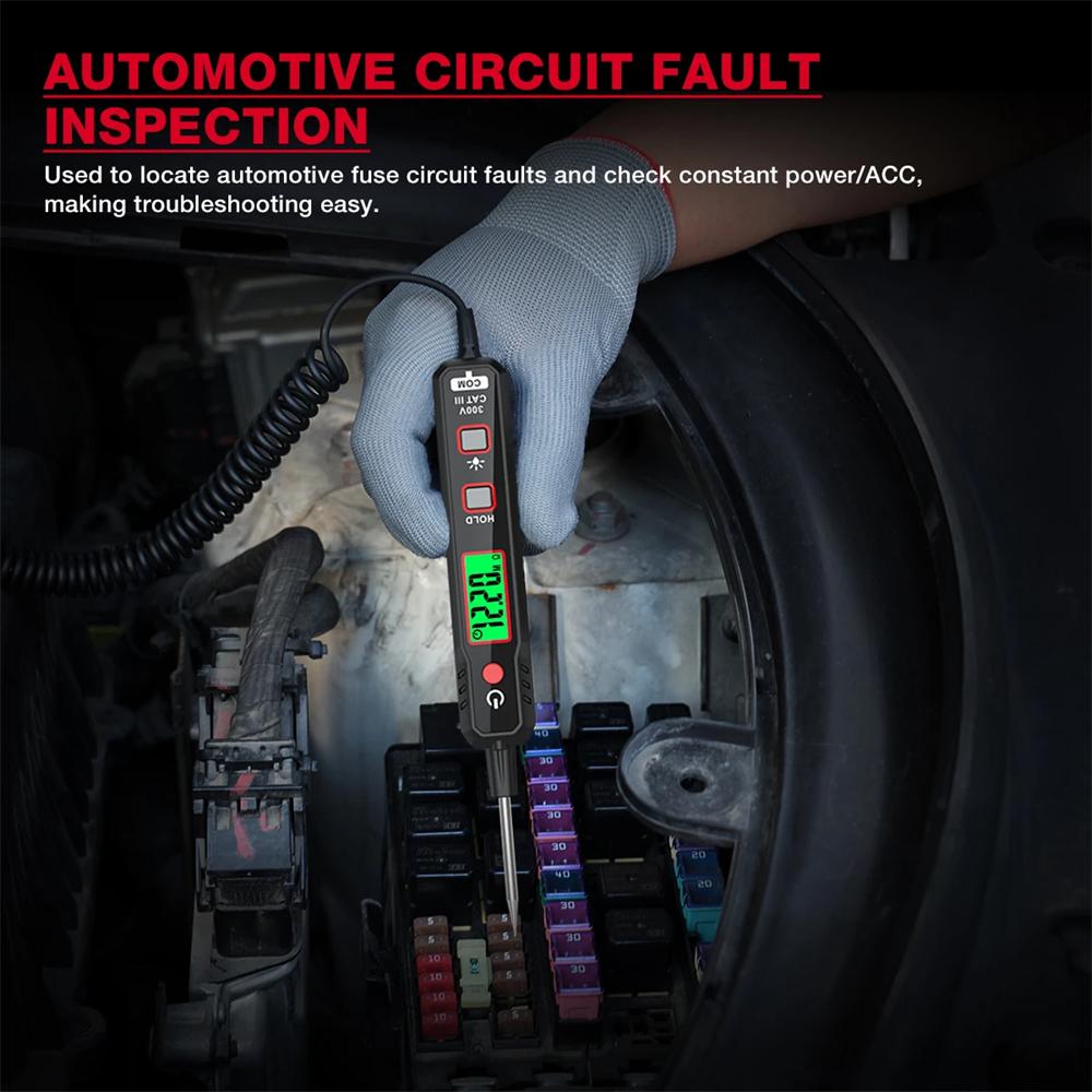 HABOTEST HT86A Car Voltage Detector Smart Voltage Tester Volt Pen Resistance Continuity Car Fault Maintenance Circuit Test Probe