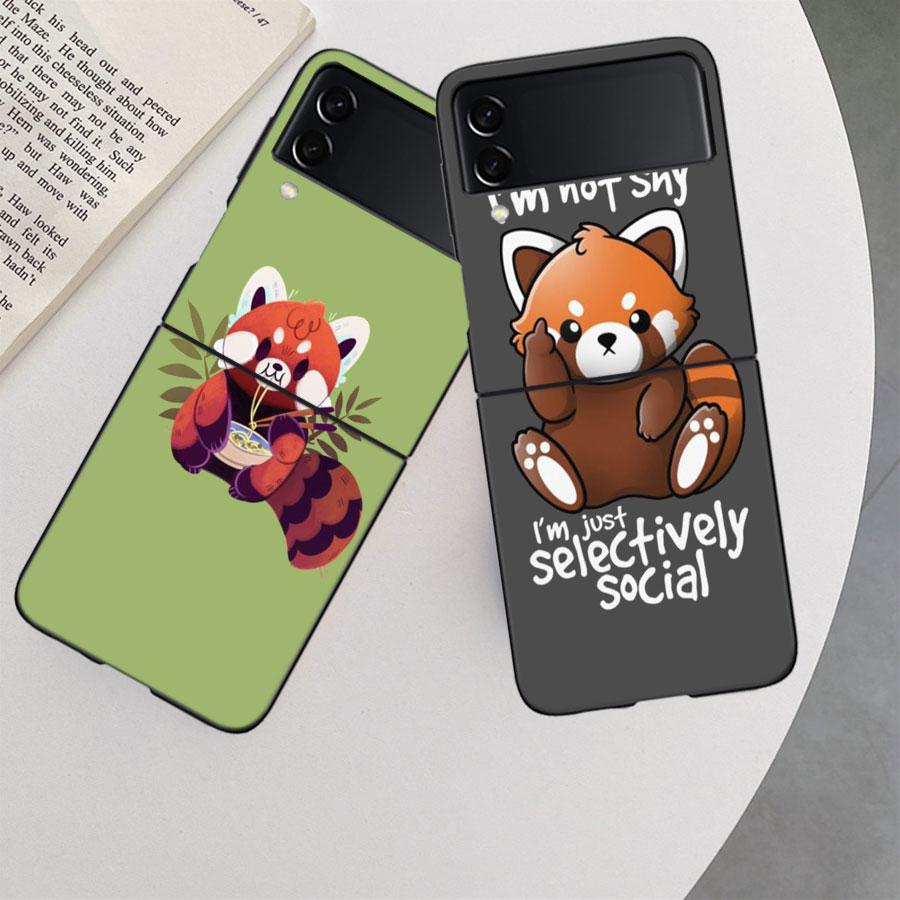 Cute Judo Swordsman Panda Case for Samsung Galaxy Z Flip 3 Flip 5 4 5G Black Hard Cell Phone Cover Samsung Z Flip 5 5G Luxury PC