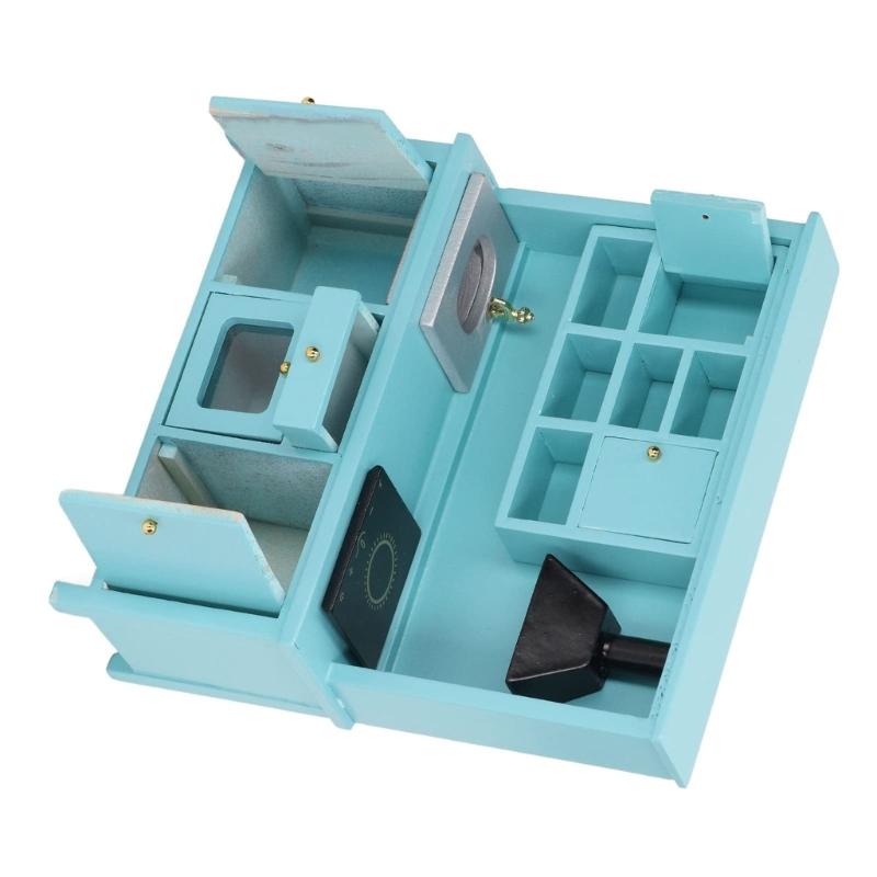 1/12 Scale Dollhouses Miniature Kitchen Furniture Pretend Play for Kids Doll House Furniture Model for Dollhouses