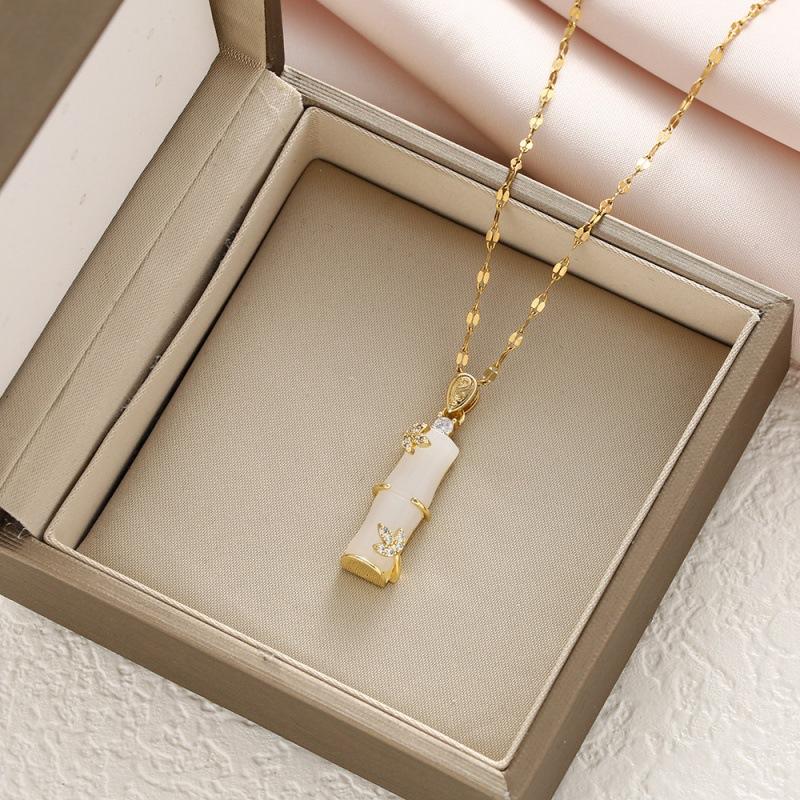 Ретро бамбуковый кулон, универсальное ожерелье, простая цепочка на ключицу в китайском стиле