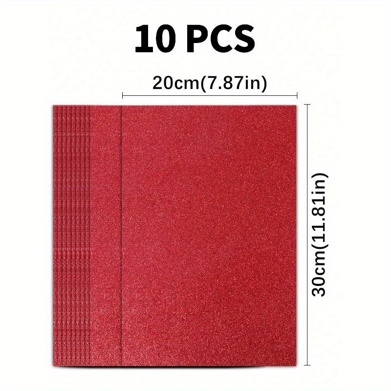 10 szt./opak. Wielokolorowy metaliczny papier gąbkowy z brokatem, Grube arkusze pianki brokatowej bez podkładu samoprzylepnego, Do DIY, Rzemiosła, Tłoczenia, Składania papieru artystycznego