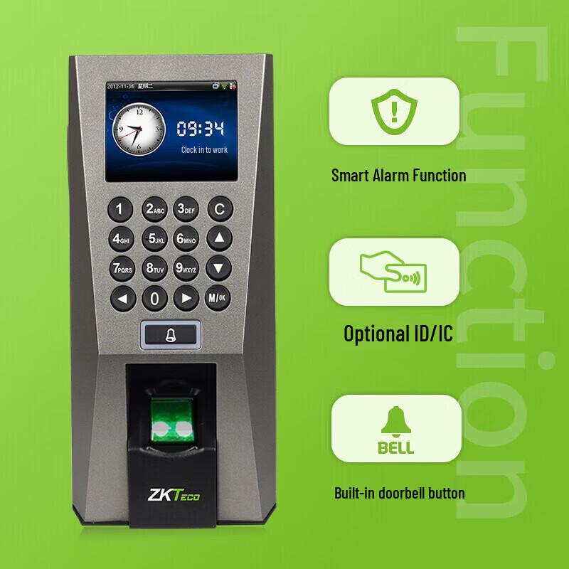 ZKTeco F18 Fingerprint Time Attendance and Access Control Terminal CN plug (adapter included)