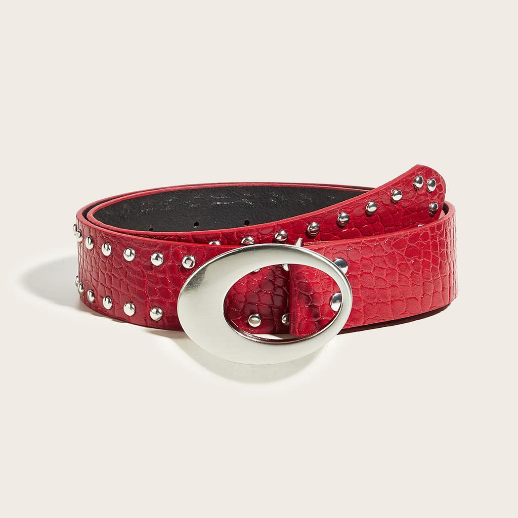 

Vintage Wool Blend Waist Belt For Adults With Decorative Clasp For Casual Wear красный