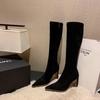 Fashion High Heels Autumn Pointed Toe Ladies Knee Shaft Shoes Elegant Heeled Women's Long Boots Hot Trend 2024 Sale Spring Gyaru New In