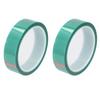 2 Stück Hochtemperatur-Klebeband PET 0,06 mm Dicke 25 mm Breite 33 Meter Länge Grün Isolierband