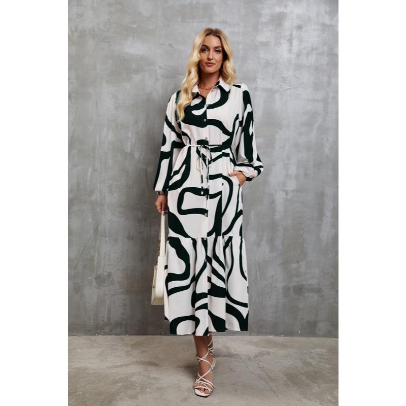 Printed Casual Shirt Dress for Women