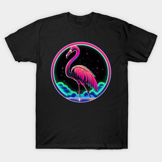 Men Black Print T-shirt Flamingo Lover Cosmic Space Animals Tropical Beach No-Cut Transfer Paper Print Cotton Tshirt XL