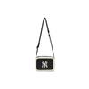 MLB 24FW New York Yankees NY Logo Klassisch Herbst Winter Vielseitig Lammfell Kleines Quadratisches Tasche - Umhängetasche Unisex Taschen Schwarz 3ACRS0746-50BKS