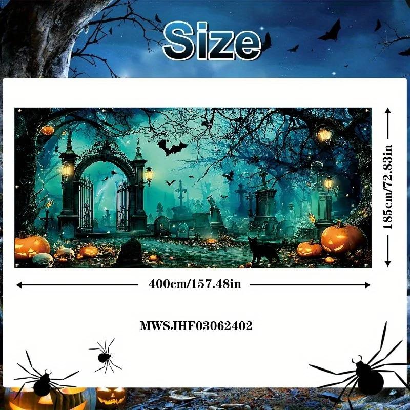2D Flat Surface, 2D Curtain Banner, 2D Flag Banner, 1 Halloween Garage Door Banner, 72.83 Inches Longzyc