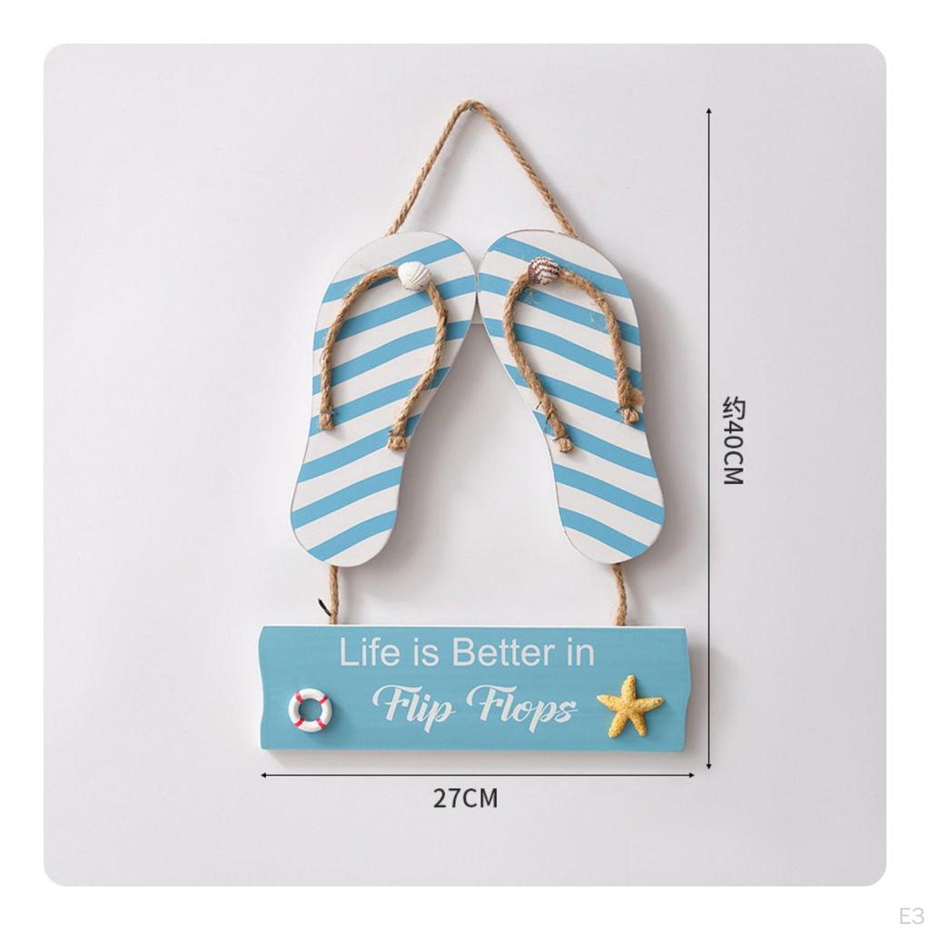 Nautical Welcome Sign Mediterranean Door Hanger Coastal Wall Decor for Restaurant, Cafe, Washroom