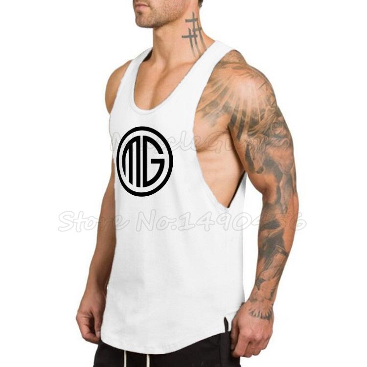 Muscleguys Brand Fitness Mens Tank Top Bodybuilding Clothes Gyms Shirts Slim Fit Vests Cotton Singlets Muscle Stringer Tanktop