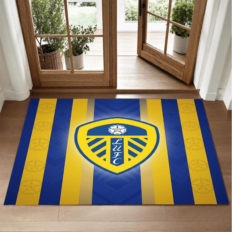 Leeds United Design Crystal Velvet Rug Soft Decorative Mat for Bedroom Entrance