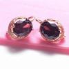 Wedding Ruby Earings Copper Plated Rose Gold Inlaid Oval Zircon Earrings for Women Engagement Zircon Gift