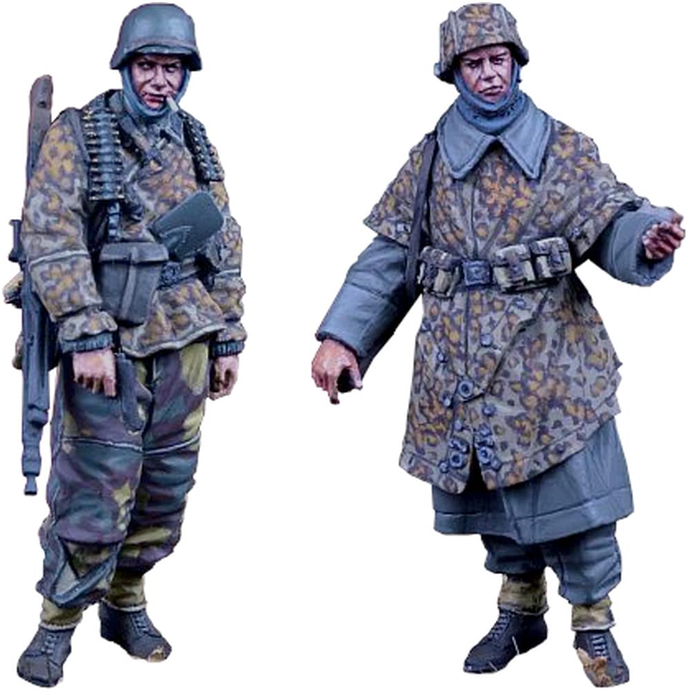 

Miniature World War II German Army MG42 Machine Gunner and Soldier in Camouflage Poncho Hansen Combat Team Ardennes 1944 Set of 2 Resin Kit DD35208