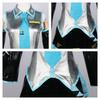 Miku Cosplay Full Silver Leather Fabric Costume Miku Cosplay Hats Costume Outfit JK Dress Sailor Uniform High School Uniform